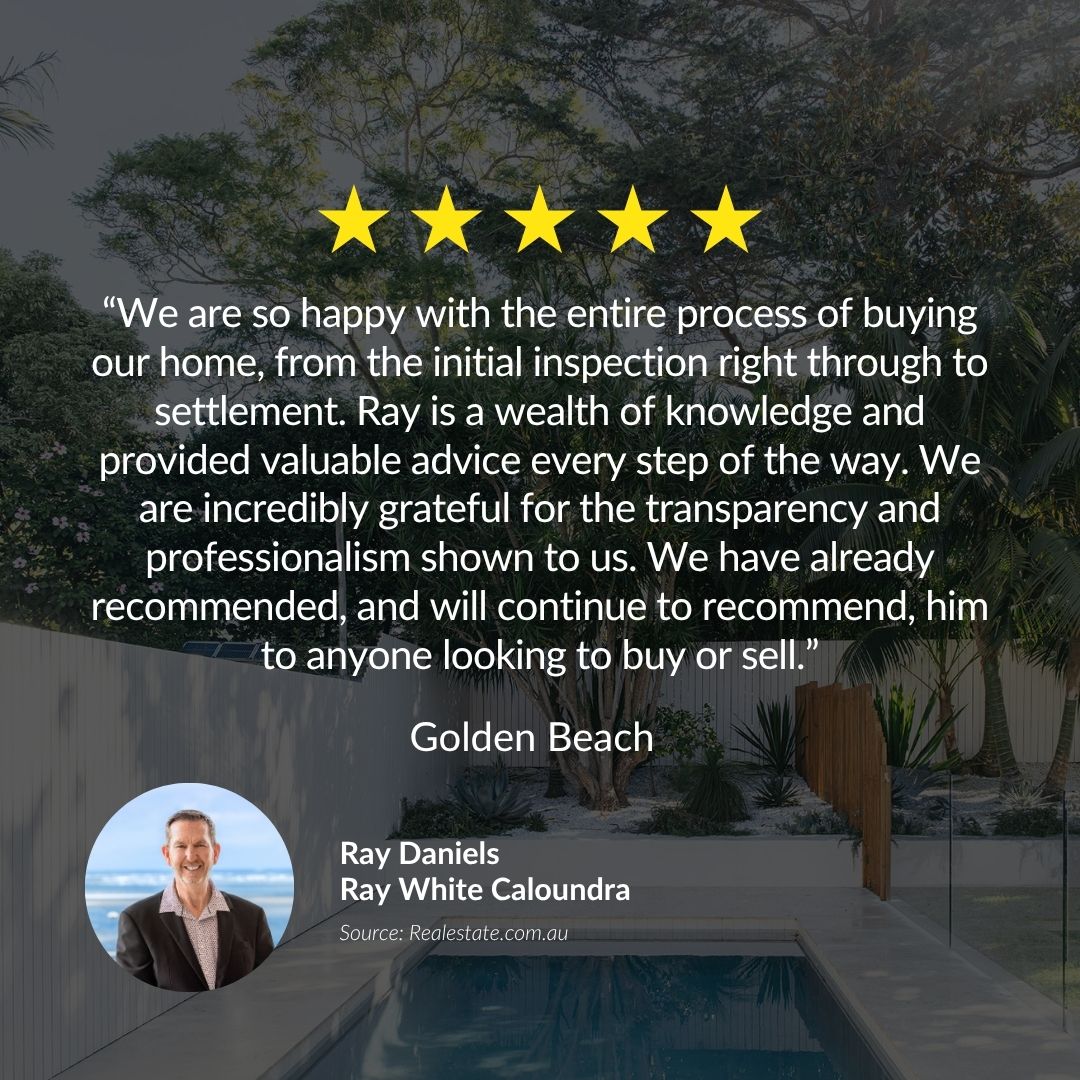 RWCaloundra's tweet photo. 🏠 Another perfect match! ⭐⭐⭐⭐⭐
Congratulations to Ray Daniels for securing another 5-star review, and thank you to our amazing buyers, for choosing us to help you find your next chapter. 
#RealEstate #HappyBuyers #FiveStarService #DreamHome #RayWhiteCaloundra #Caloundra https://t.co/7yyTleRcRI