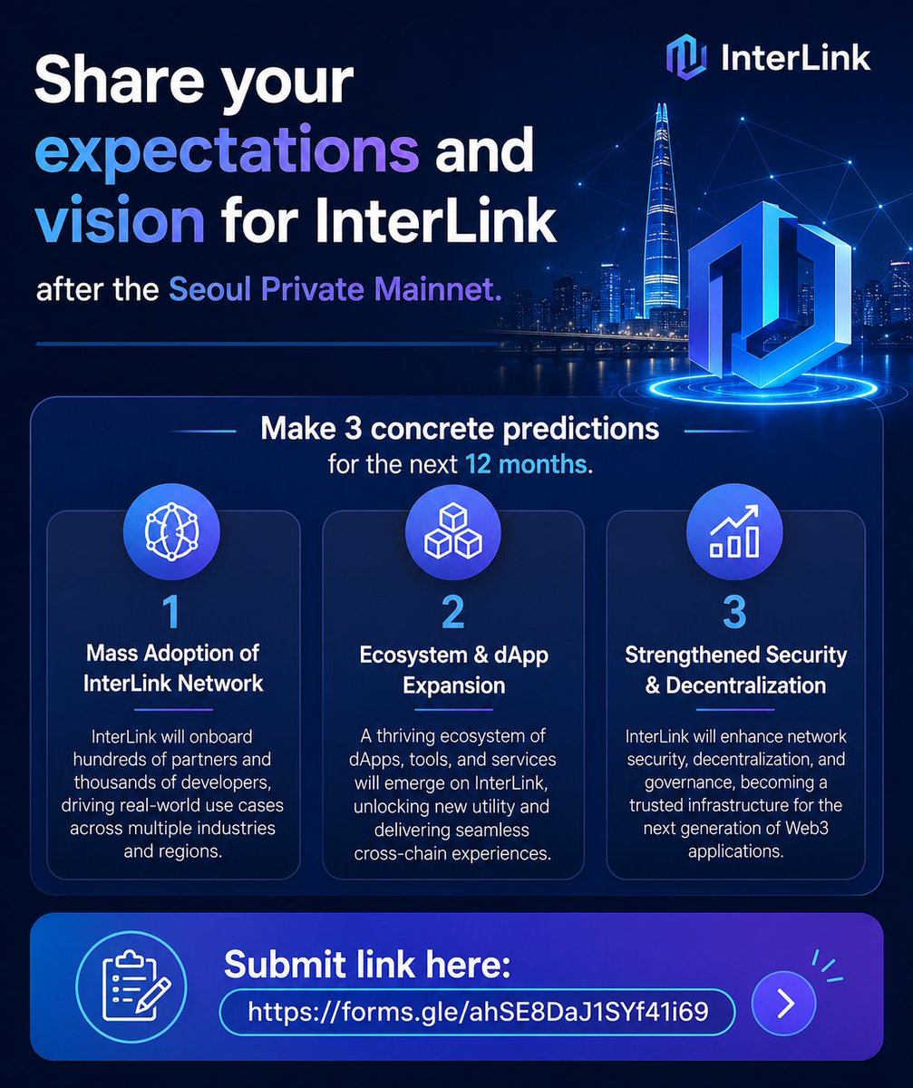 doreamon700's tweet photo. Day 68."Share your expectations and vision for InterLink after the Seoul Private Mainnet. Make 3 concrete predictions for the next 12 months."
#Interlink #ITLG  #ITL #InterLinkAmbassador 
#ITLX

@C_Interlinklabs @kv_interlink @reina_itl @inter_link @itlx_defi https://t.co/nKbYtzsD5a