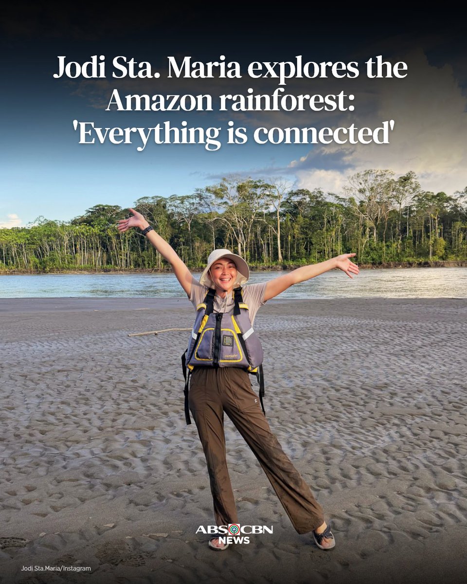 ABSCBNNews's tweet photo. Jodi Sta. Maria continues her journey around the world, this time exploring the Amazon, the largest rainforest, spanning about 6.7 million square kilometers across nine countries.

READ: https://t.co/9Ps5IkVaqx https://t.co/srYsjANIta