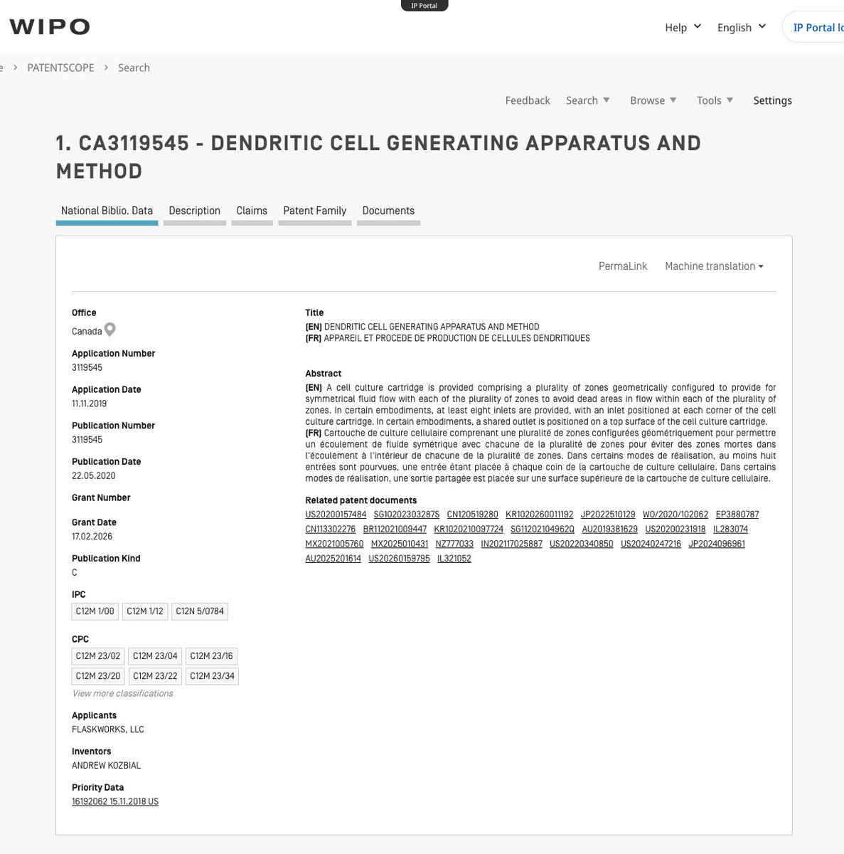 HenryMuney's tweet photo. #Flaskworks patent granted on February 17, 2026: 🇨🇦 CA3119545 - "Dendritic cell generating apparatus and method"
https://t.co/fhvmugVhaB
$NWBO https://t.co/TZoRVtC4US
