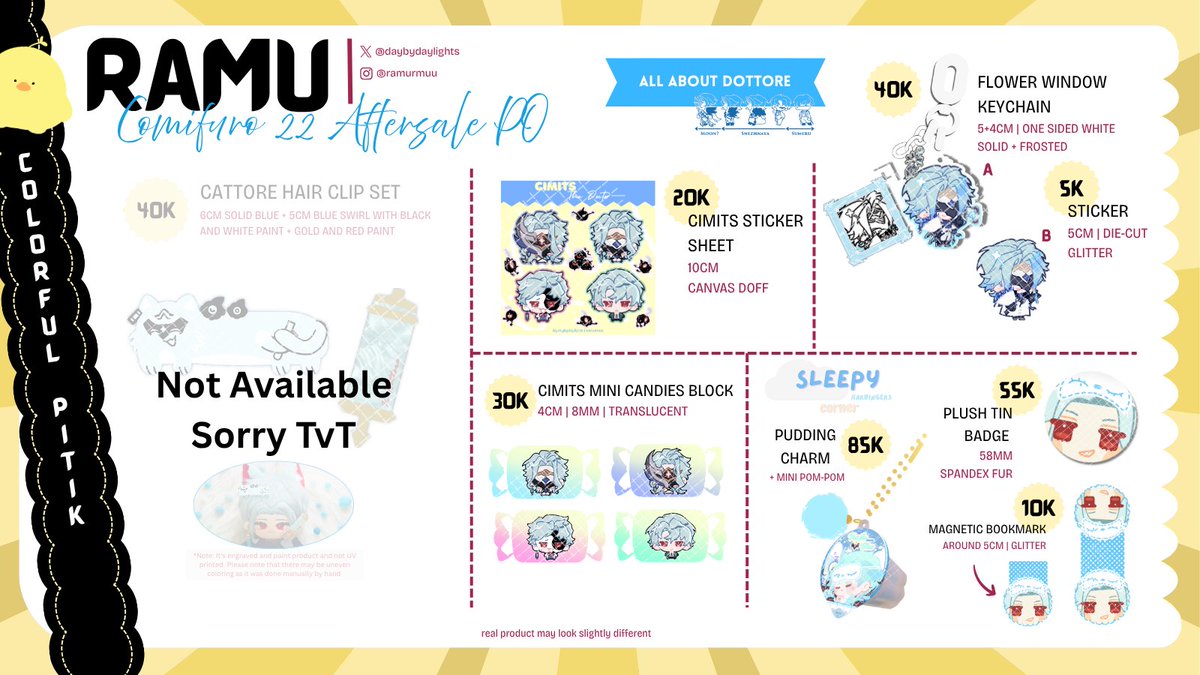 daybydaylights's tweet photo. [RTs &amp;💚 are appreciated!]
Hello! I'm opening my #CF22 Late Aftersale and PO

Fandom
✨Genshin Impact
✨Honkai Star Rail / HSR
✨Identity V / IDV

🇮🇩 Only
🗓️ Open until July 10th 2026

Link on 🧵 
#wts #warunggenshin #zonauang #comifuro https://t.co/48YdwjD4ET