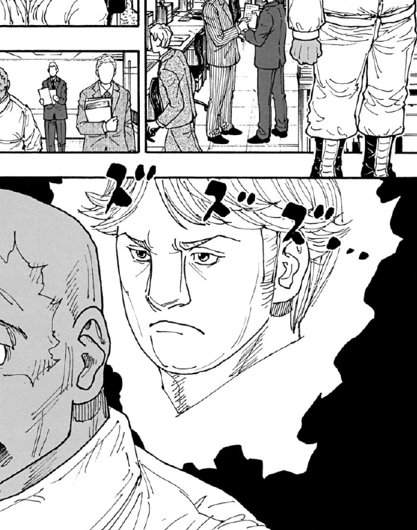 alvinlaurentt's tweet photo. From ch411 manuscript that Togashi shared. So its none other than Halkenburg hair!

#HxH #HunterXHunter https://t.co/lGkpE2QMWe