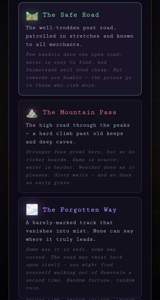 jim_xyo's tweet photo. If you had a choice, which path would you take? The Safe Road which is an easier path to travel, The Mountain Path which is dangerous but rewarding, or The Forgotten Way. By taking the forgotten path, you never know where the path may take you. #Rosevale #XYO #WinLEW https://t.co/v3QIUVaJHc