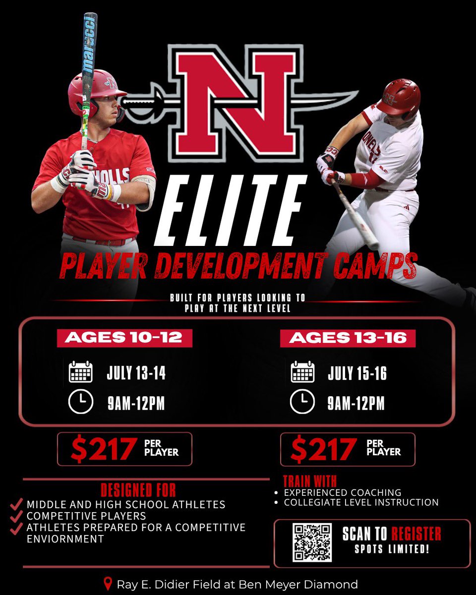 Nicholls_BSB's tweet photo. SIGN UP‼️

Join us at THE DID for some upcoming Summer Camps! 

⚾️ https://t.co/db1uGfT7tG

#GeauxColonels https://t.co/tl5g3tcW26