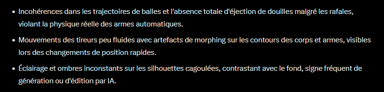 Chroma_Inside's tweet photo. @BastionMediaFR Me suis dit bizarre ces tirs de kalash, sans douilles éjectées... #FakeIA https://t.co/xCAIda7cS3