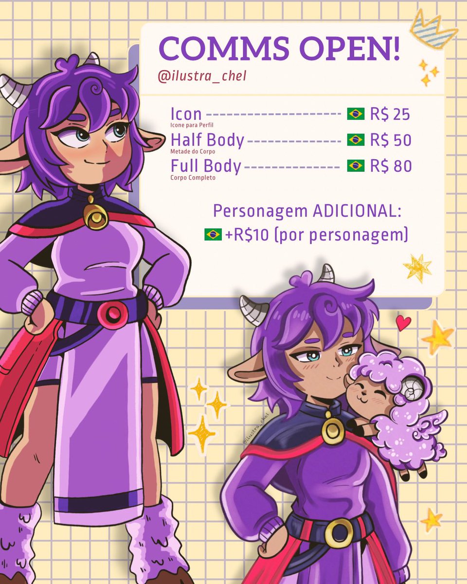 ilustra_chel's tweet photo. ✨ Comissões abertas a partir de R$25! 💜 Faço packs de 5 emotes do seu OC ou personagem favorito também!
Dar RT 🔁, curtir e comentar é 100% grátis e ajuda muito uma artista a ter mais alcance! 🎨 ME CHAMA NA DM SE TIVER INTERESSE NOS SERVIÇOS 📧 #artmoots #comissoesabertas #oc https://t.co/lsh0lToQL0