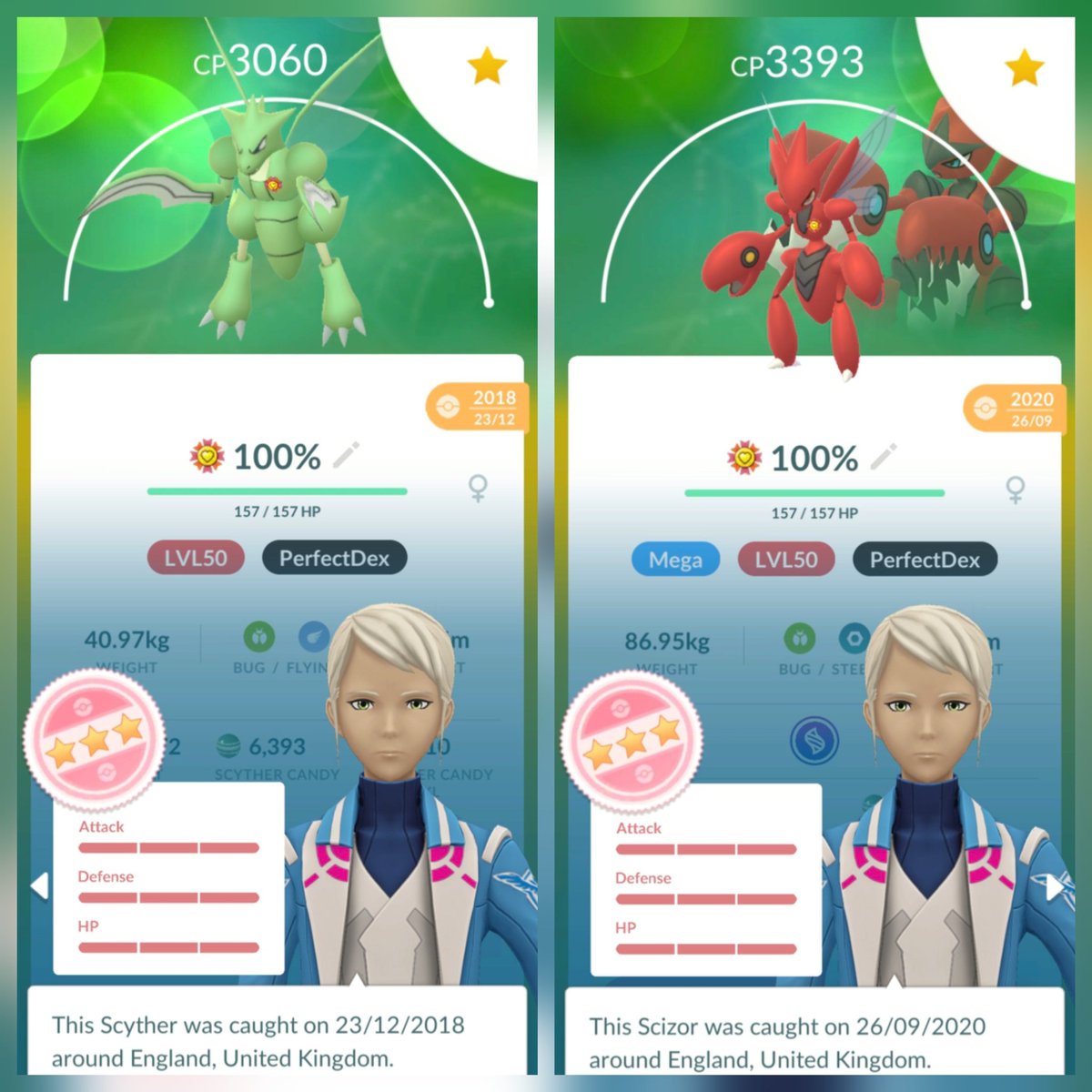 ChrisKG92's tweet photo. Maxed my 💯 Scyther and Scizor to level 50 for #maxoutmonday 

Powered up Scyther slowly with the power up flying event quests.
Best buddied and complete. 

I passed 200 level 50 Pokemon.
#PokemonGo https://t.co/M38CRGjYyt