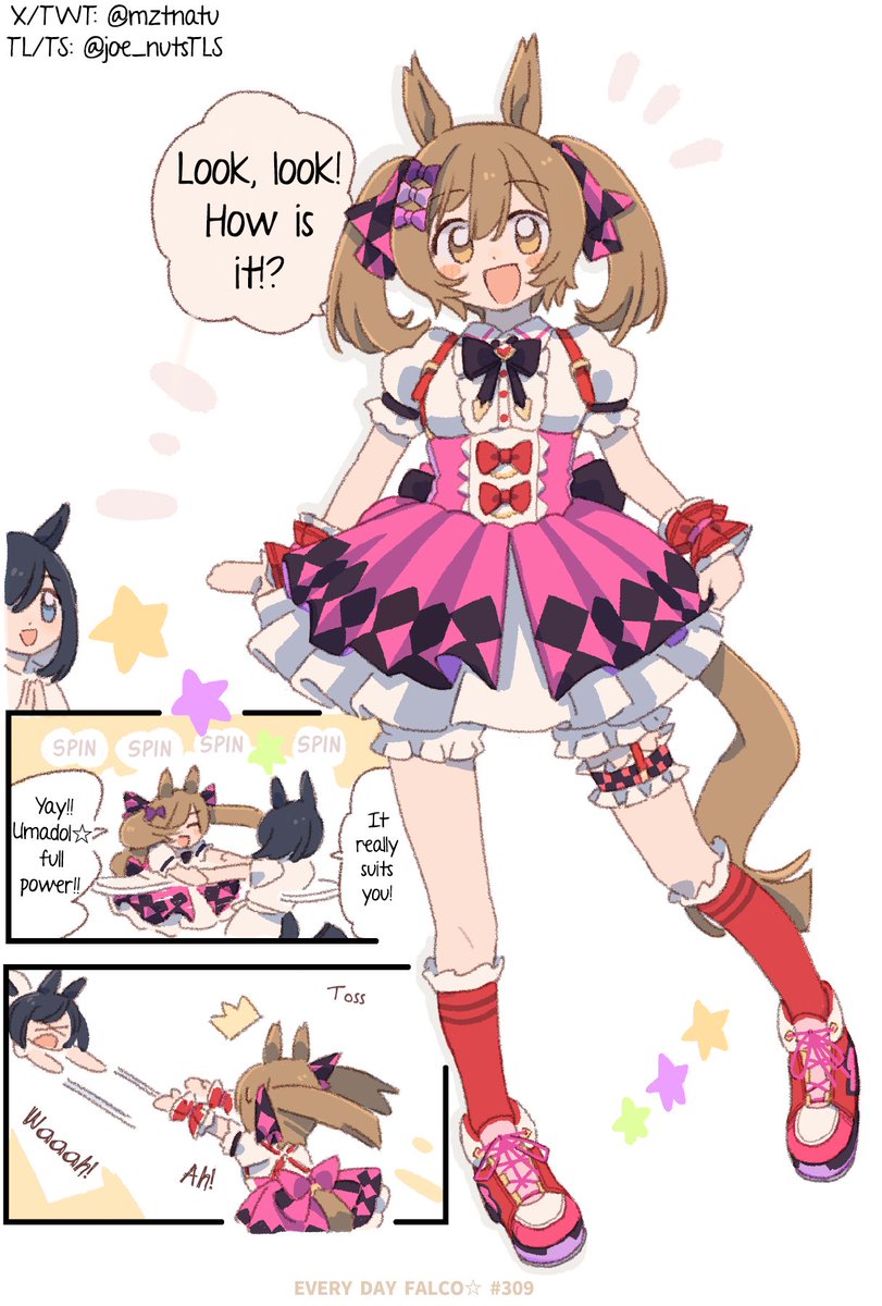 joe_nutsTLS's tweet photo. EN TL
daily falco 309 by @/mztnatu
Please support the original artist!

Signature outfit complete⭐️Perfect Umadol!

#UmaMusume #ウマ娘
#UmaTranslations https://t.co/McnSD4Tjla