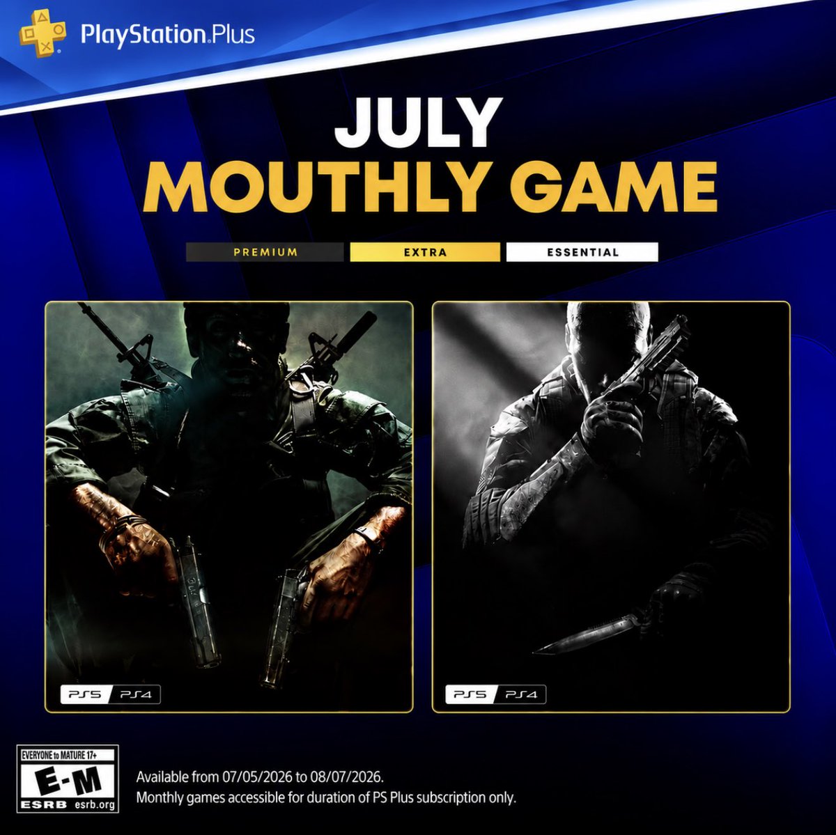 ADGLeaks's tweet photo. Les jeux mensuels du mois de Juillet du PlayStation Plus sont :

☑️ Call of Duty: Black Ops
☑️ Call of Duty: Black Ops 2

#PlayStation #PSplus #BlackOps #BlackOps2 #CallofDuty 👀

@PlayStation @Treyarch @CallofDuty https://t.co/IyDr4cSBoM