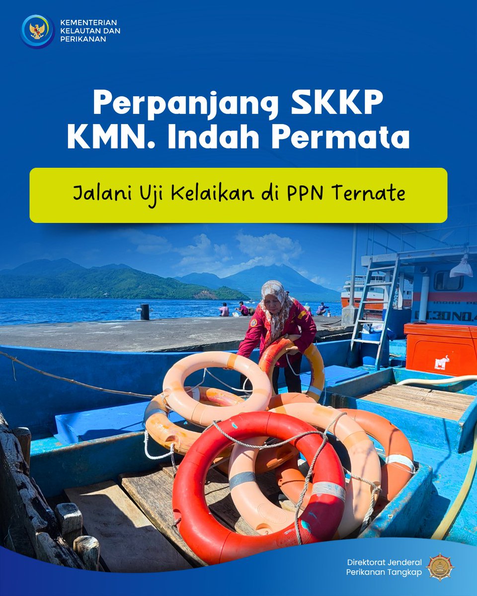 PPNternate's tweet photo. Perpanjang SKKP, KMN. Indah Permata Jalani Uji Kelaikan di PPN Ternate sebagai Syarat Wajib Sebelum Kembali Melaut. https://t.co/T5QaKhvu5V