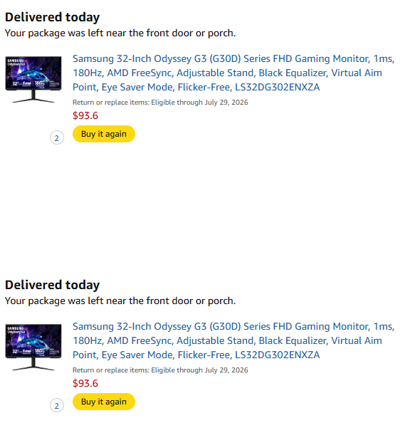 StinkyTofu90's tweet photo. @BandarsBounties did it again! $300 monitors for the low. Why ever pay retail? 🤷‍♂️ https://t.co/6ssNcT489Z