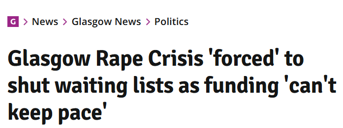 BasilTheGreat's tweet photo. There are so many rapes in Glasgow now they've had to close the waiting lists to new referrals.

We all know what is causing this epidemic https://t.co/0DjxLXng6l