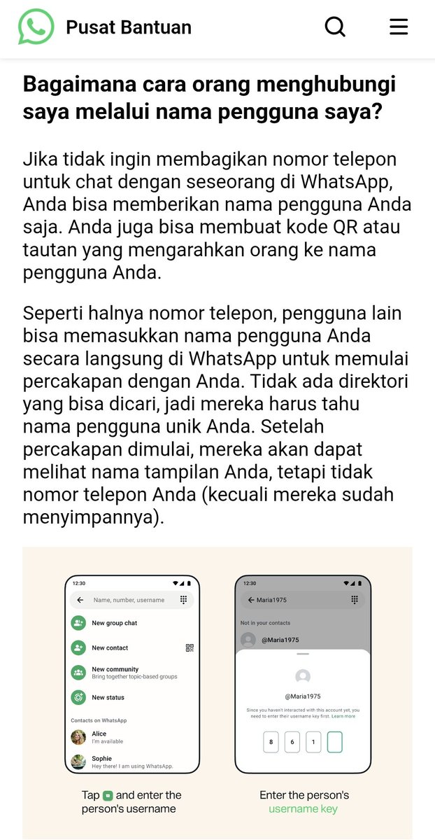 txtfrombrand's tweet photo. Udahkah kamu memesan username di whatsapp?

Jadi nanti orang bisa kontak kamu tanpa pake no. HP, jadi bisa pake @/namakamu

Terus gue mikir, lah orang yang tau username gue bisa spam dong, jawabannya ada di username key, kalo diaktifin harus masukin username key sebelum kontakan https://t.co/oWkNZENXsk