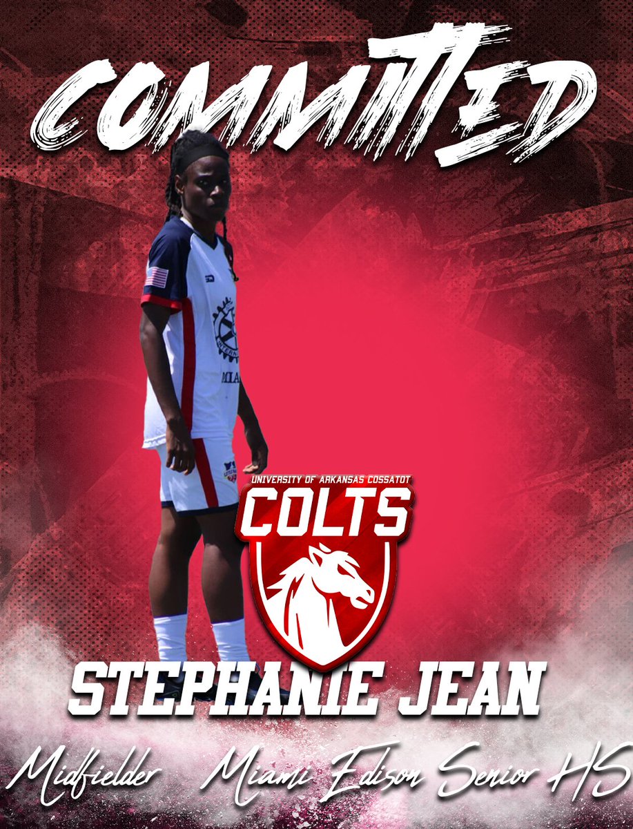 UACColtsSoccer's tweet photo. 𝓒𝓸𝓶𝓶𝓲𝓽𝓽𝓮𝓭 🇭🇹

The Little Haiti FC ➡️ Cossatot pipeline remains strong as we are excited to welcome midfielder Stephanie Jean to the Colts!

#ColtsCountry #SaddleUp https://t.co/HdVDBFKQ5g