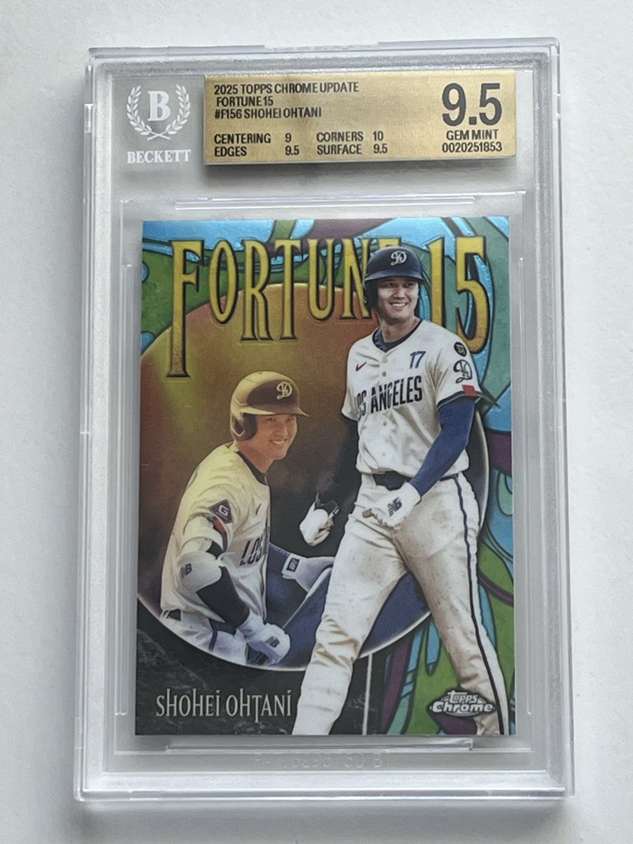 SportsCardsRW's tweet photo. Stockpiling more MLB cards collectors want in the eBay store. Among the many, a BGS 9.5 2025 Topps Chrome Update Fortune 15 Shohei Ohtani. Pop 10. 

https://t.co/yt5OAqXefq #baseballcards #sportscardsforsale https://t.co/az5S2nTb6A