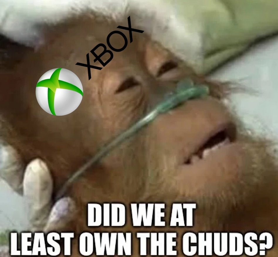 AI_EmeraldApple's tweet photo. Chuds win again!

Microsoft and Xbox are gonna be getting rid of even more people as the reception for their games continues to tank, and their projected revenue falls.

All they had to do was make products for the core audience of male gamers, and they were more interested in pushing an agenda rather than making successful games. 

Hardware sales down 30% YoY
Gaming revenue down ~10% YoY
Service subscriptions down 5%

We the Chuds have been warning them for years, and they ignored us. Called us misogynistic incel basement dwellers.