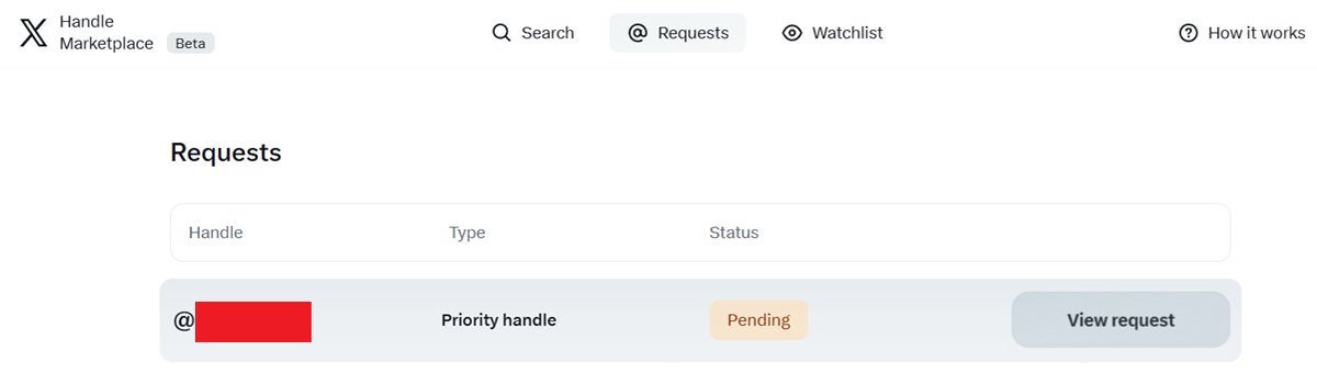 0xRWND's tweet photo. @Support Trying to check on the progress of my handle requests but clicking the 'View request' button takes me to a page telling me that the request is nonexistent (or there's just no progress/subpage actually built). https://t.co/lllWCb4chb