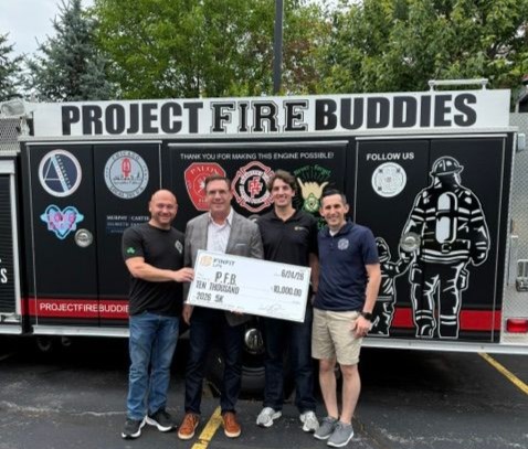 PFireBuddies's tweet photo. Our Friends at FinFit Life hosted a 5K in various cities from Chicago to Hawaii to Puerto Rico, all in the name of raising money for Project Fire Buddies.  🏃🚶‍♂️🏃‍♀️‍➡️

FinFit Life presented PFB with a check for $10,000 to help fund the continuing mission.  Thank you!  ❤️ https://t.co/dirXtnktc2