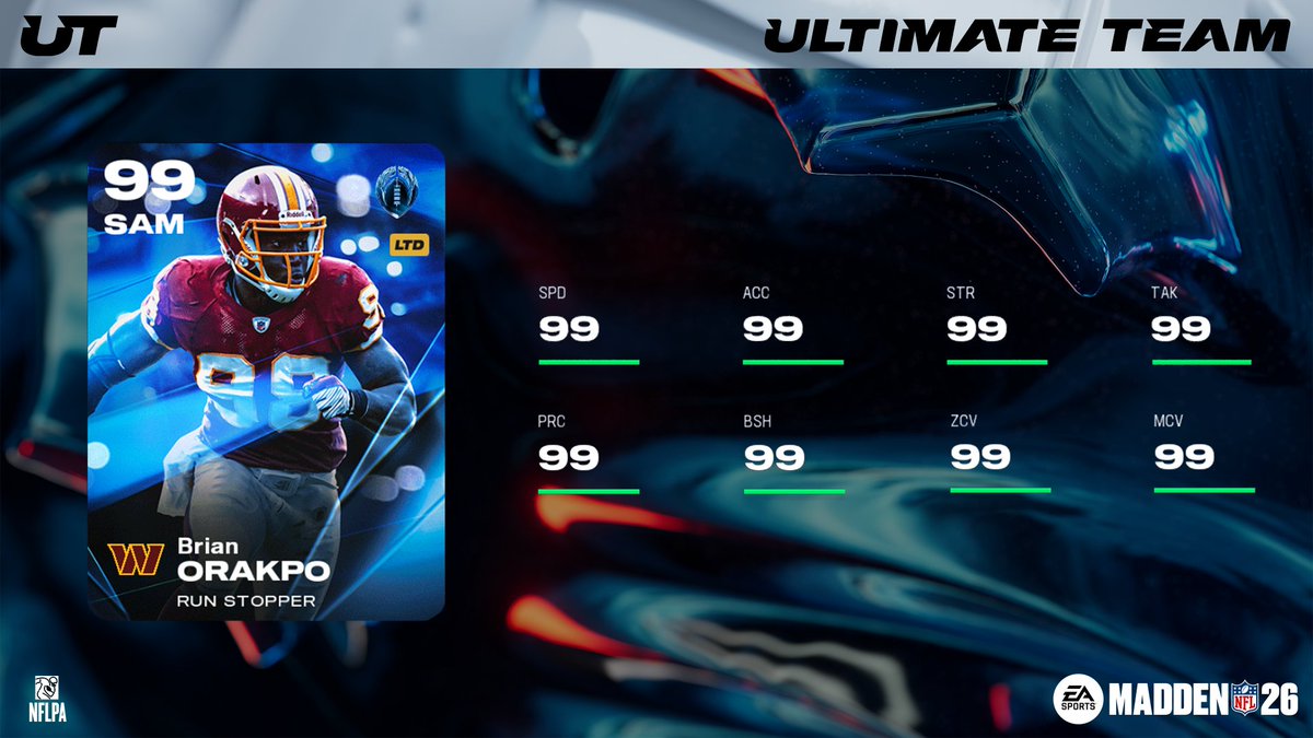 EASPORTS_MUT's tweet photo. Dominate with Lawrence Taylor, Brian Orakpo, Trey McBride, and Marshal Yanda in Eternals RL 3️⃣

Dropping tomorrow in #Madden26 https://t.co/HF7WTMsWrf