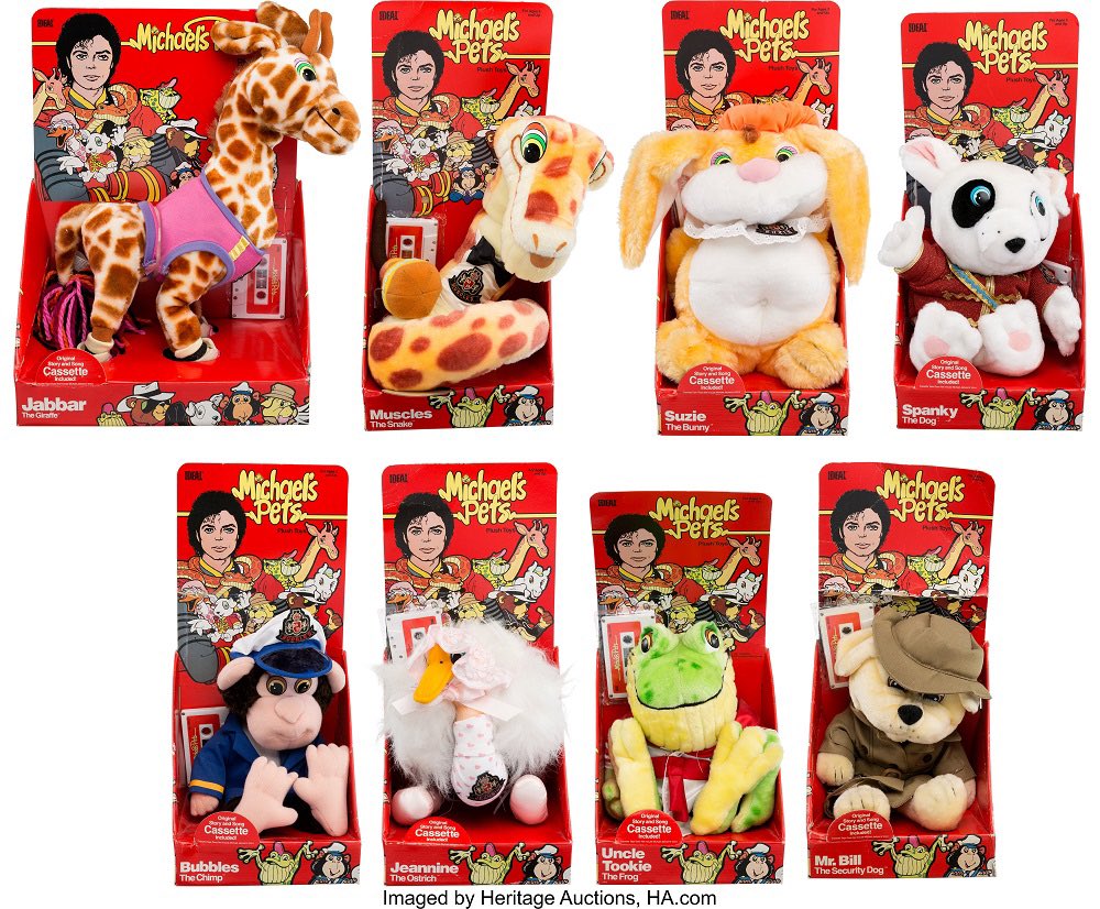 Braintwoheart's tweet photo. In October 1986, a collection of stuffed animals inspired by Michael Jackson's pets was released. Michael requested that $1 from every purchase got donated to children's charities, ensuring every sold toy helped make a difference. 🤍 https://t.co/nh9z65KePx