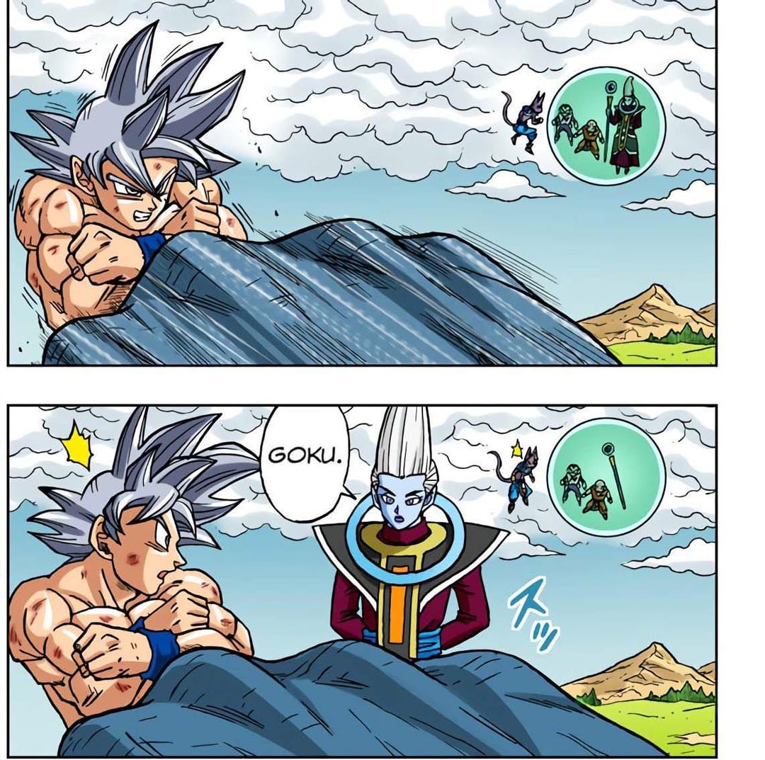 dbs_10_10's tweet photo. Whis speedblitzing beerus and mui goku at the same time https://t.co/DULaRuXLlI
