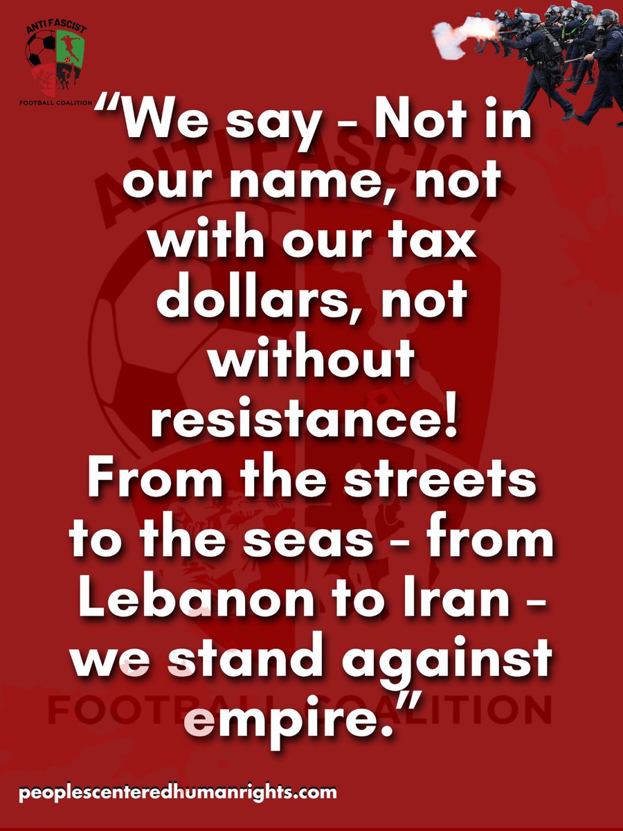 ProjectPCHR's tweet photo. As the World Cup reaches its halfway point, we reaffirm our call: Boycott the World Cup. Boycott the U.S. No business as usual while wars, genocide, repression, and imperialism continue. Not in our name. Not with our tax dollars. Not without resistance.

#BoycottTheWorldCup https://t.co/7z1cBhcfGE