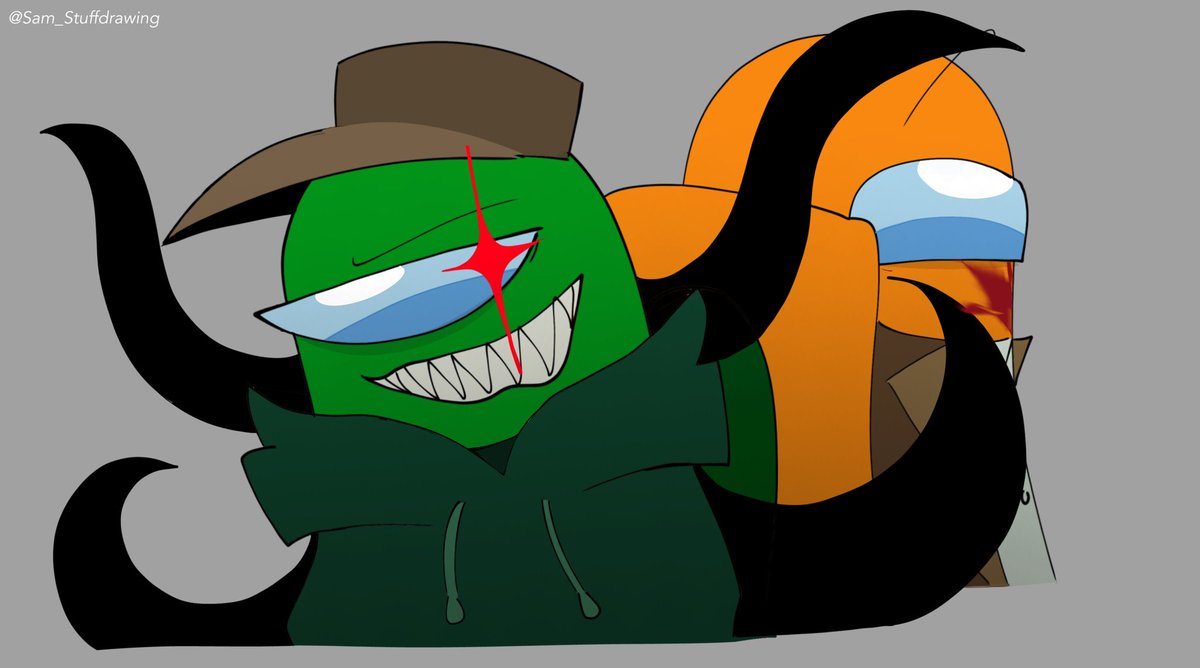 SAMthecrea401's tweet photo. Imposter Duo (Green &amp; Orange) 
#amongusshow https://t.co/jXIk4zDViF