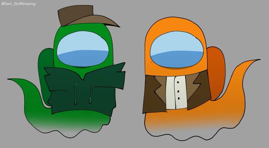 SAMthecrea401's tweet photo. Imposter Duo (Green &amp; Orange) 
#amongusshow https://t.co/jXIk4zDViF