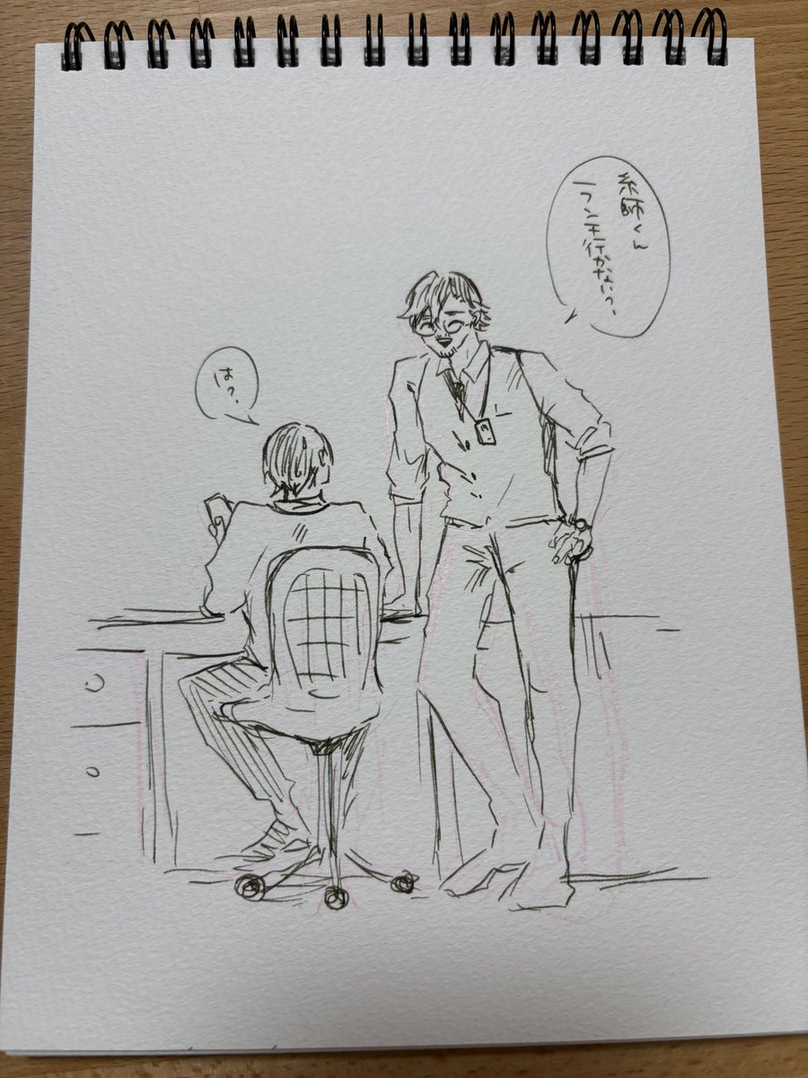 whataboutyall's tweet photo. イベント終わってさめに描いてもろた上司のaik
見てこれ
耳掛け&amp;ベストぱつぱつ&amp;腕まくりで全部わたしの好きな男じゃんて嬉しくて震えた
itsくん呼びいいですよね
いつも投げやりな昼ごはん食べてるの知ってて美味しいランチ誘う上司愛空 https://t.co/4z9D8IOpQd
