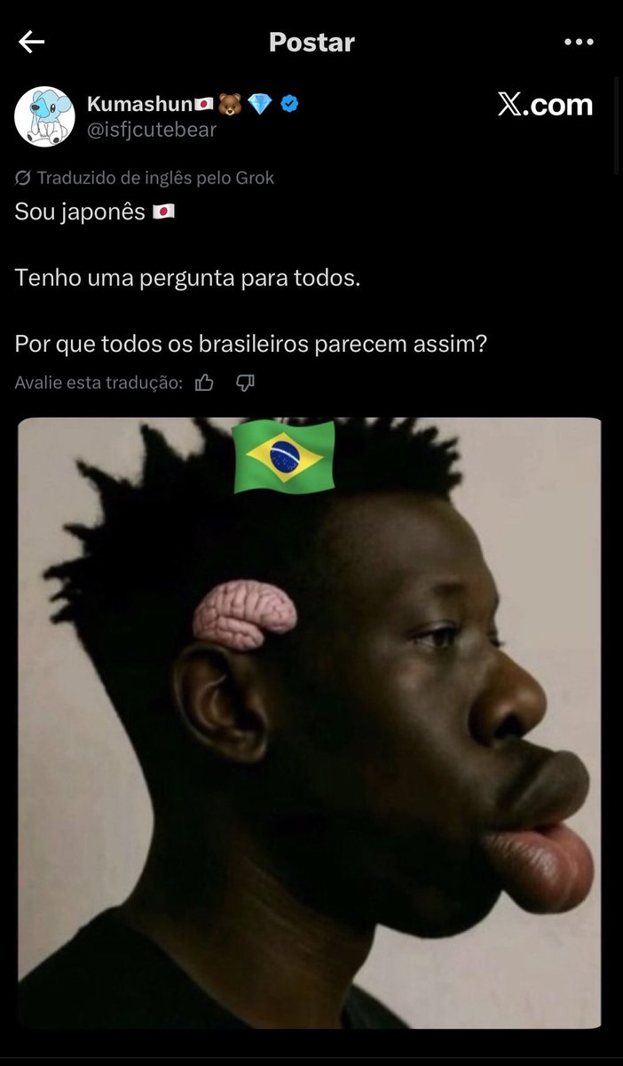 lerso0's tweet photo. @tumatoboku Você acha que is brasileiros vão aguentar seu racismo calados?? https://t.co/2BmuhK38Mm
