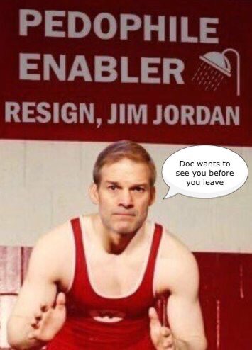 aintscarylarry's tweet photo. @Jim_Jordan Jim Jordan let the team doctor at Ohio State rape hundreds of kids and now he’s protecting trump. 

Wonder why. https://t.co/xYoDLRWDa9