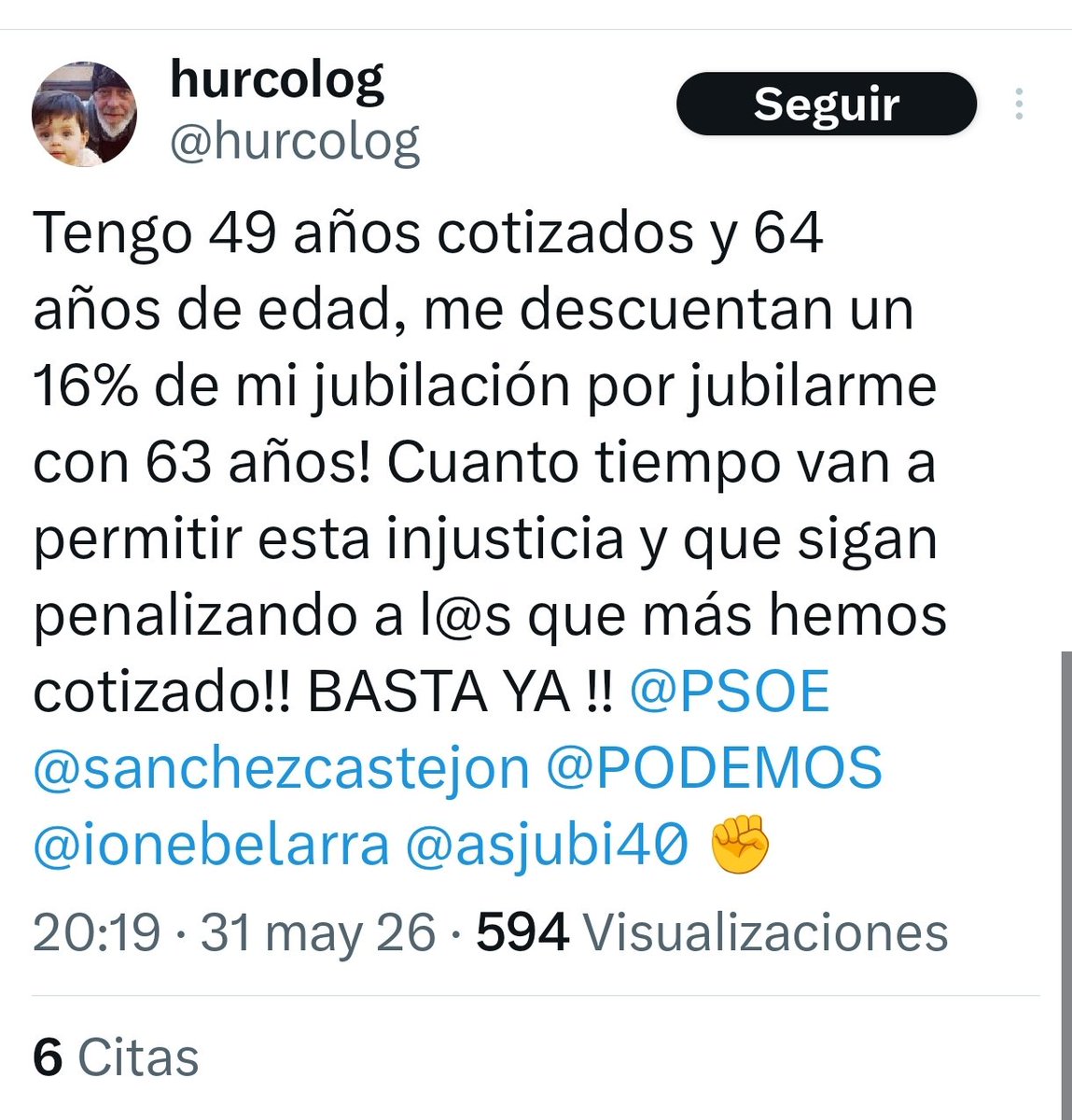 3albertoramirez's tweet photo. @hurcolog @PSOE @sanchezcastejon @PODEMOS @ionebelarra @asjubi40 Illo y hace un mes tenías 3 años menos cotizados , 3 años menos  de edad 🤣🤣🤣 https://t.co/F0OtubBIeo