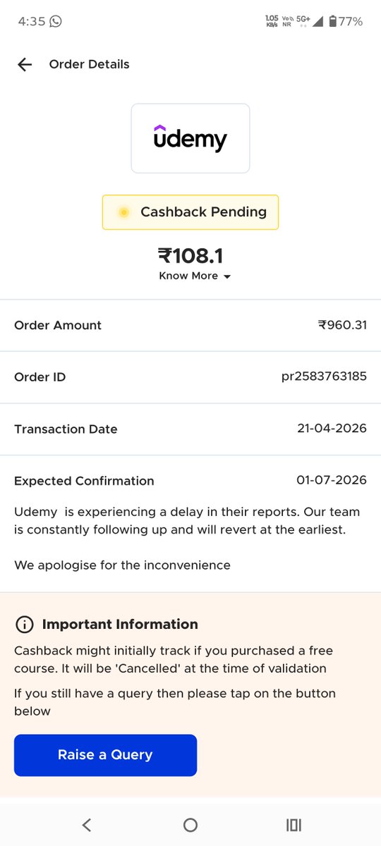 mnshkumar356's tweet photo. @Cashkarocom it was supposed to be confirm on 21st June but it's 30th June
Kindly confirm my cashback as soon as https://t.co/MBxvHCpfDh