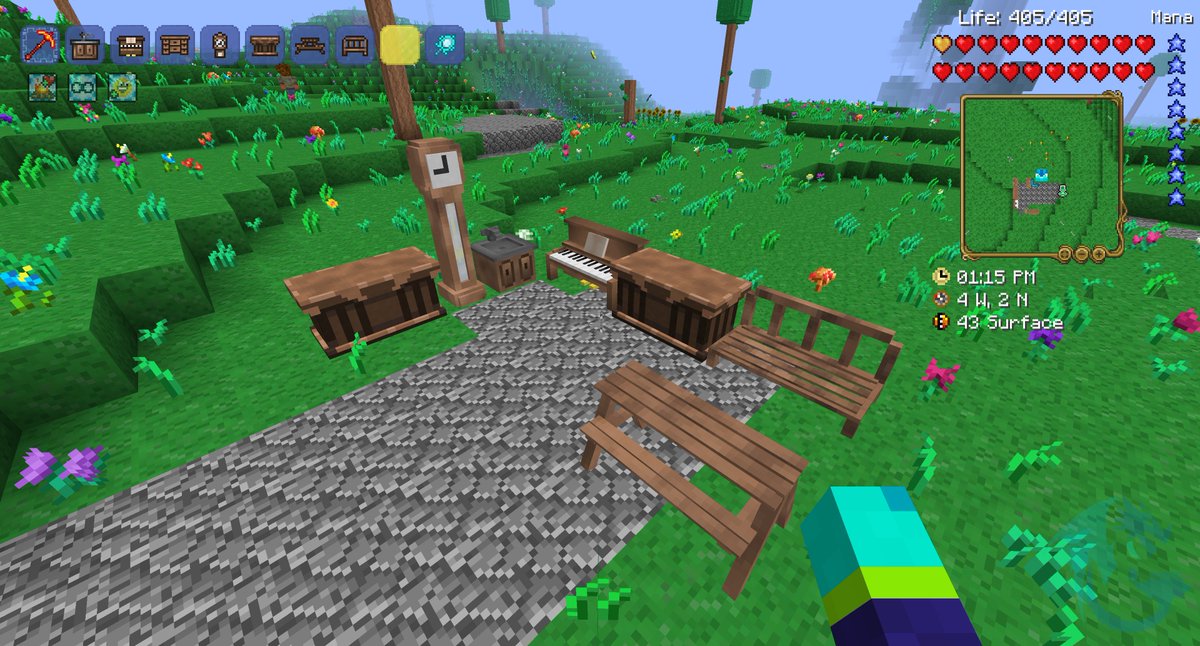 TerrariaCraftMC's tweet photo. A bit of refocus to mundane things like furniture never hurts https://t.co/8wfNXEqbvG
