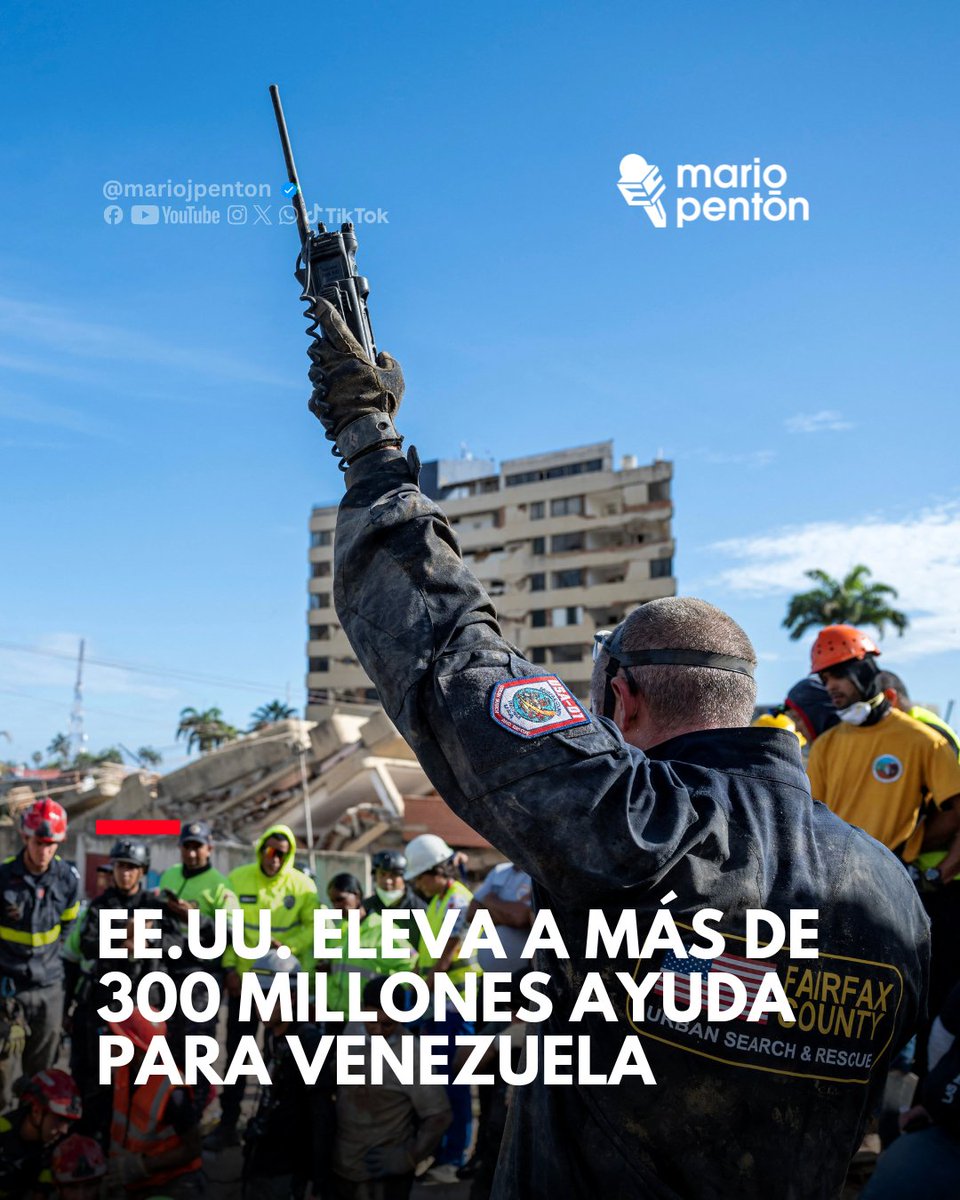 MarioJPenton's tweet photo. 🛑 Estados Unidos elevó a más de 300 millones de dólares su ayuda humanitaria para Venezuela y desplegó un equipo de marines para reparar el puerto de La Guaira, con el fin de agilizar la llegada de alimentos, medicinas y otros suministros a las zonas afectadas por los terremotos. 

⭕ La operación también incluye el apoyo del buque USS Fort Lauderdale, trabajos en el aeropuerto internacional de Caracas y el despliegue de aeronaves, rescatistas y perros especializados en labores de búsqueda y rescate. Parte de los fondos será administrada por organizaciones humanitarias internacionales. 

⭕ Washington afirmó que la recuperación del puerto es clave para mantener el flujo de ayuda mientras continúan las labores de rescate. El aumento de la asistencia forma parte de una estrategia para reforzar la respuesta humanitaria en Venezuela y prácticamente duplica el compromiso inicial anunciado tras la catástrofe. 

INFOBAE
