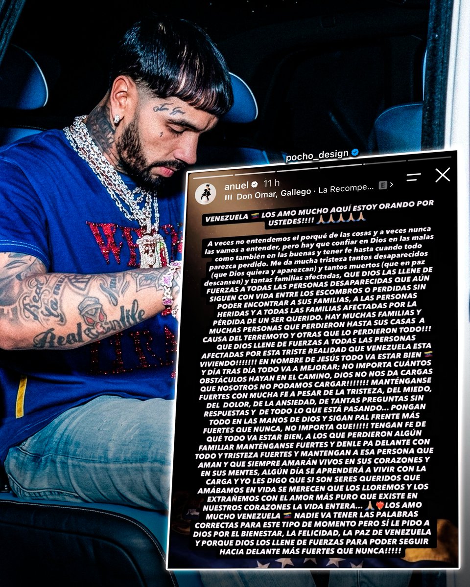 Pocho_Design's tweet photo. ANUEL ENVÍA UN MENSAJE A VENEZUELA🙌🇻🇪👹 https://t.co/Tr3KhH6y4d