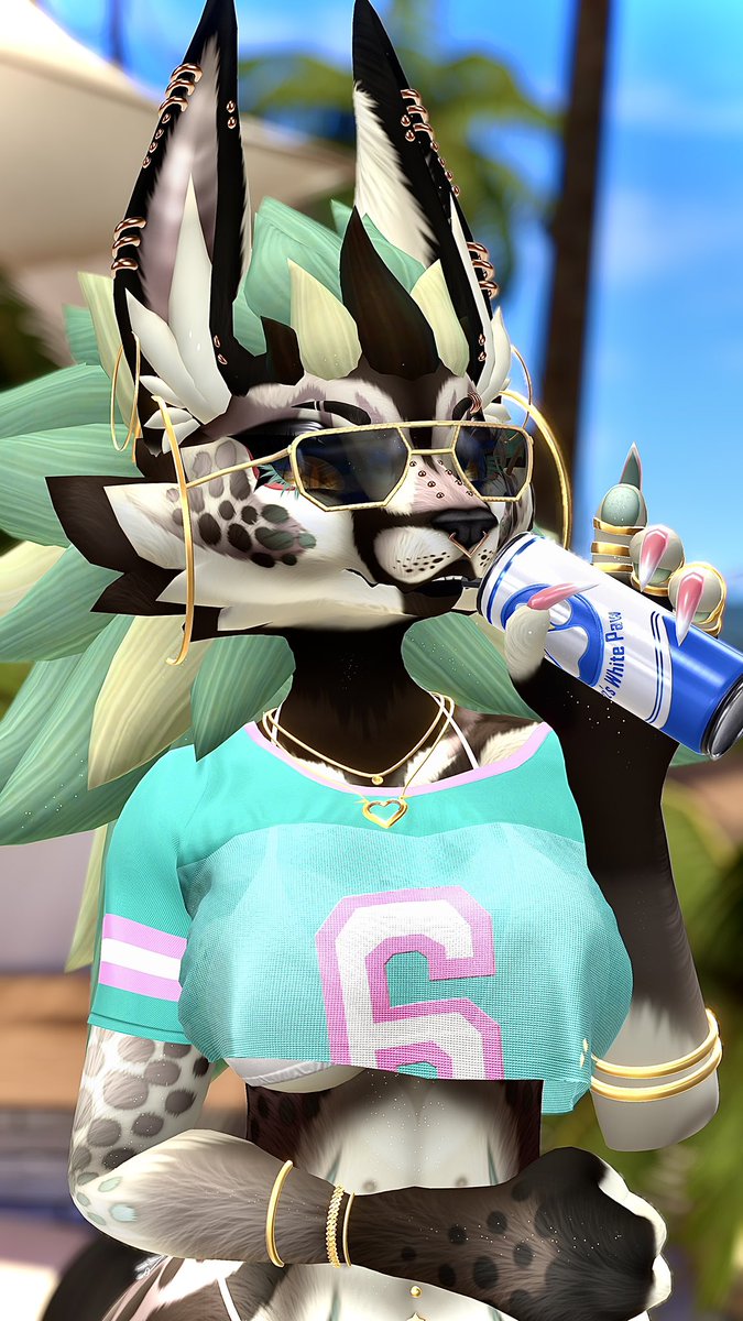 Wraithiu_'s tweet photo. Enjoying the sun with a “Mawz’s White Paw” included with this killer outfit by @LunaVRC1 Out NOW!! 😉🤍 https://t.co/NIbF6FP0r2
