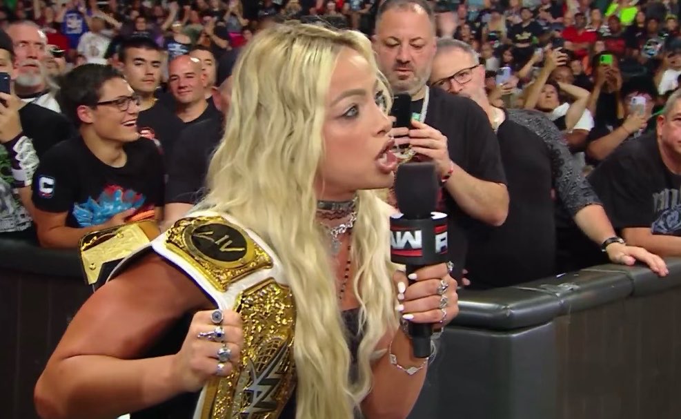 FadeAwayMedia's tweet photo. “I took everything from Rhea Ripley and she was never the same” 

- Liv Morgan 

#WWERAW https://t.co/ScNntoQwGd
