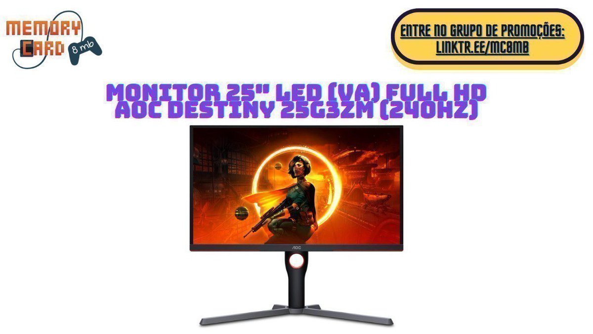 MC8MB's tweet photo. Monitor Gamer AOC DESTINY 25" 240Hz 0,5ms FreeSync Premium 25G3ZM

Cupom: PRIMEDAY2026
R$ 899,00 em até 12x

https://t.co/ADHTiwIaVH
___

☑ Entre no Grupo de Promoções do Memory Card:
https://t.co/DxcfGwh3xg https://t.co/9UvkermwzH
