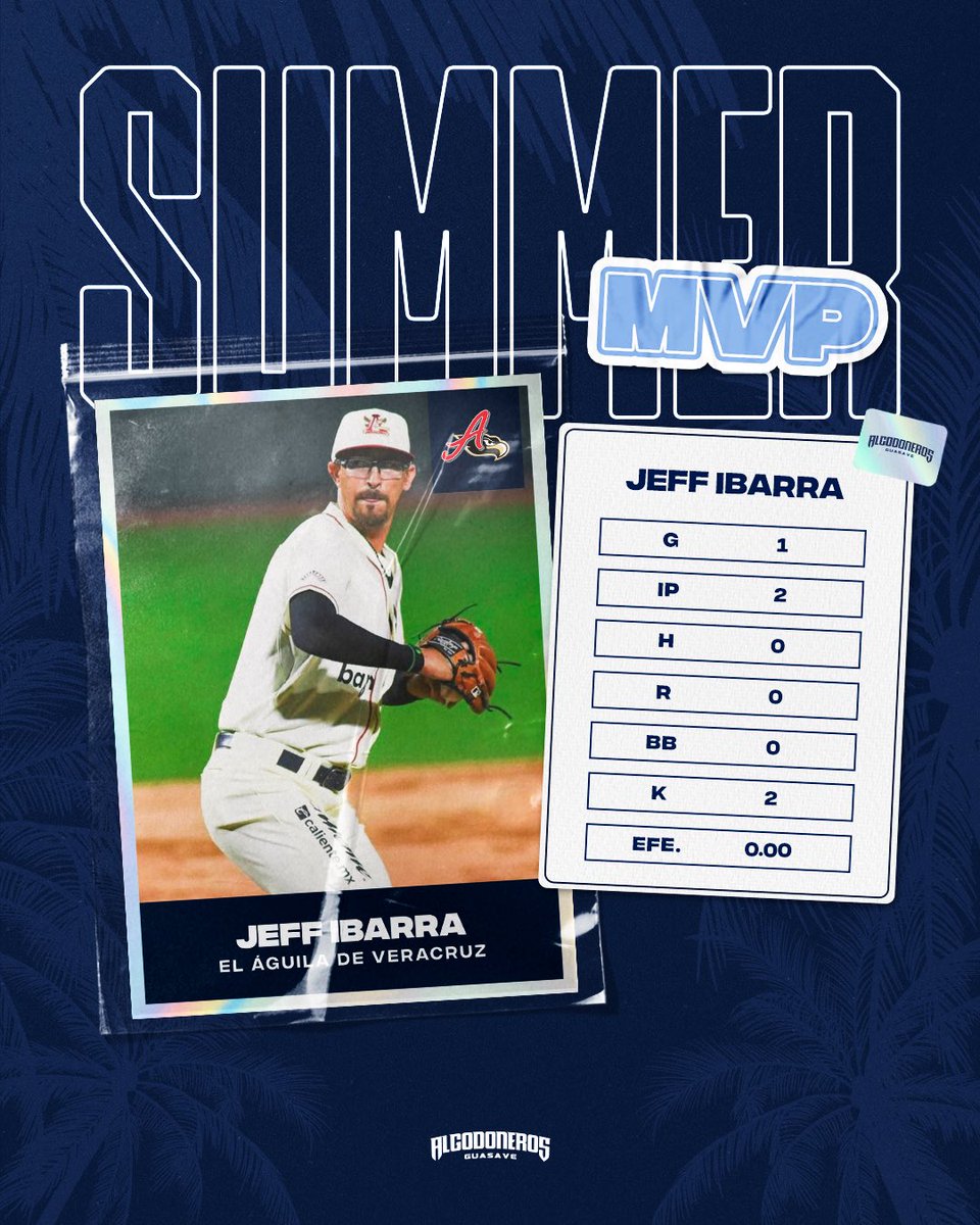 AlgodonerosGsv's tweet photo. JEFF EL SUMMER MVP DE LA SEMANA🔊👏🏻

El relevista zurdo Jeff Ibarra tuvo un buen relevo la pasada semana en @ligamexbeis  colgando el cero en par de innings con dos chocolates incluidos🔥 https://t.co/HXxGAOZxHt