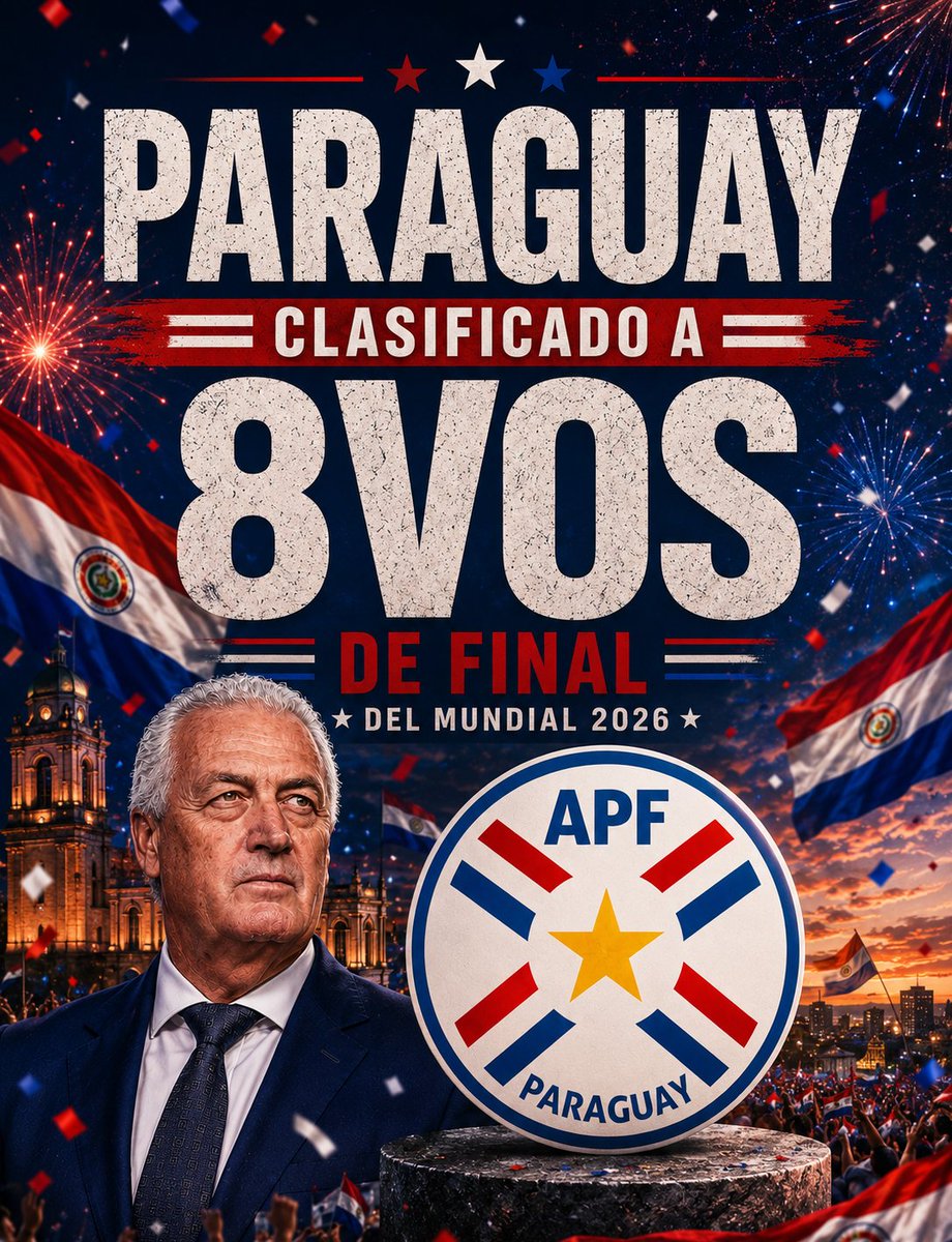 SVargasOK's tweet photo. 🚨🇵🇾 ¡¡HISTÓRICO!! LA PARAGUAY DE ALFARO ELIMINÓ A ALEMANIA POR PENALES Y VUELVE A LOS OCTAVOS DE FINAL DE UN MUNDIAL TRAS 16 AÑOS. https://t.co/0IbCnXH6oN