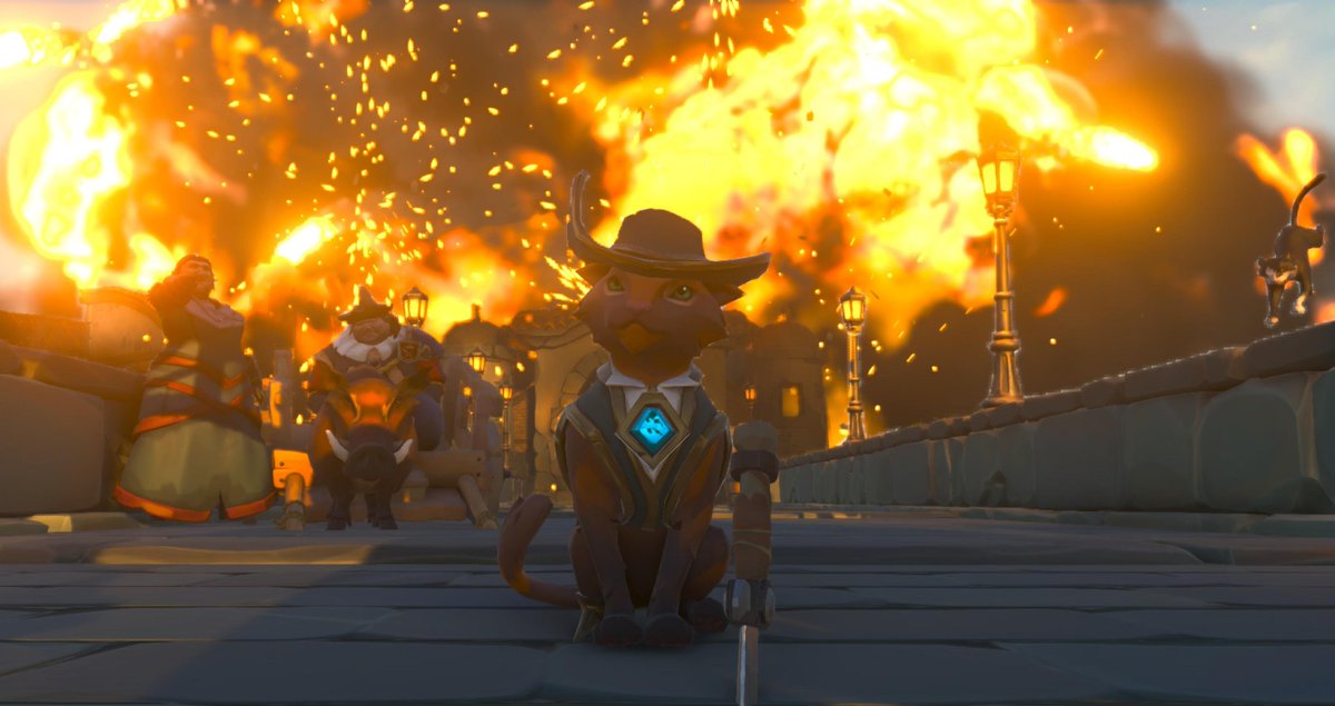SIRCONCYY's tweet photo. "Is it true that cats always land on their feet?"
"No! That's just a rumor started by dogs!" 😾🐾
#SoTShot #seaofthieves https://t.co/UAPrFILnvj
