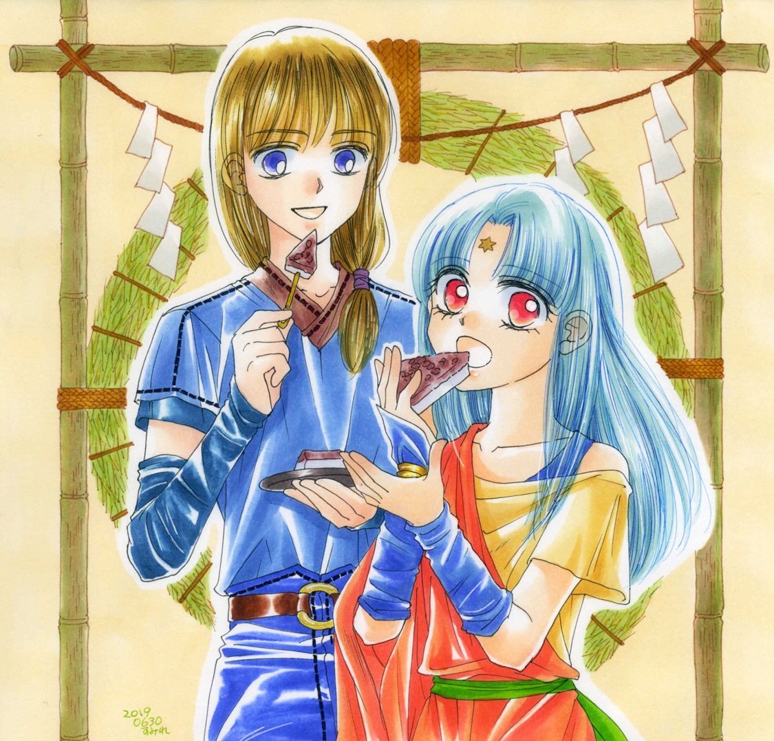 sumiresel's tweet photo. 今日は夏越の祓
茅の輪と水無月を添えて。
日本ならではという感じがして、大好きな風習です。
もう7年も前のイラスト😳‼️ https://t.co/MFoSOt0fik