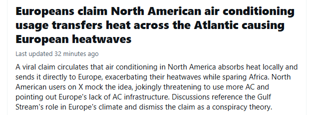 11975MHz's tweet photo. Hey, Europe, we need to have a little talk. 

You don't get to mock Americans for being stupid anymore. You don't even understand basic thermodynamics. 

In the past month I've been lectured about how your homes were built 400 years and they're still standing, and you question why we build our homes out of less flexible materials.

I live in the one city in America that has a skyscraper that was hit by an EF5. It's still standing. I think we know what we're doing. 

But you also claim these stone holdfasts and keeps you still inhabit are made of stone! That finest of insulators. What's the point of air conditioning a stone keep when the sun is out on a summer day?

Insulation works both ways, but the Euro mindset cannot grasp this. 

Now you all think we're the cause of your heat wave and not, you know, the axis of the earth's tilt in relation to its orbit and all that. 

Enjoy your inevitable collapse. Something you'll blame us for, even though we warned you about THAT too.