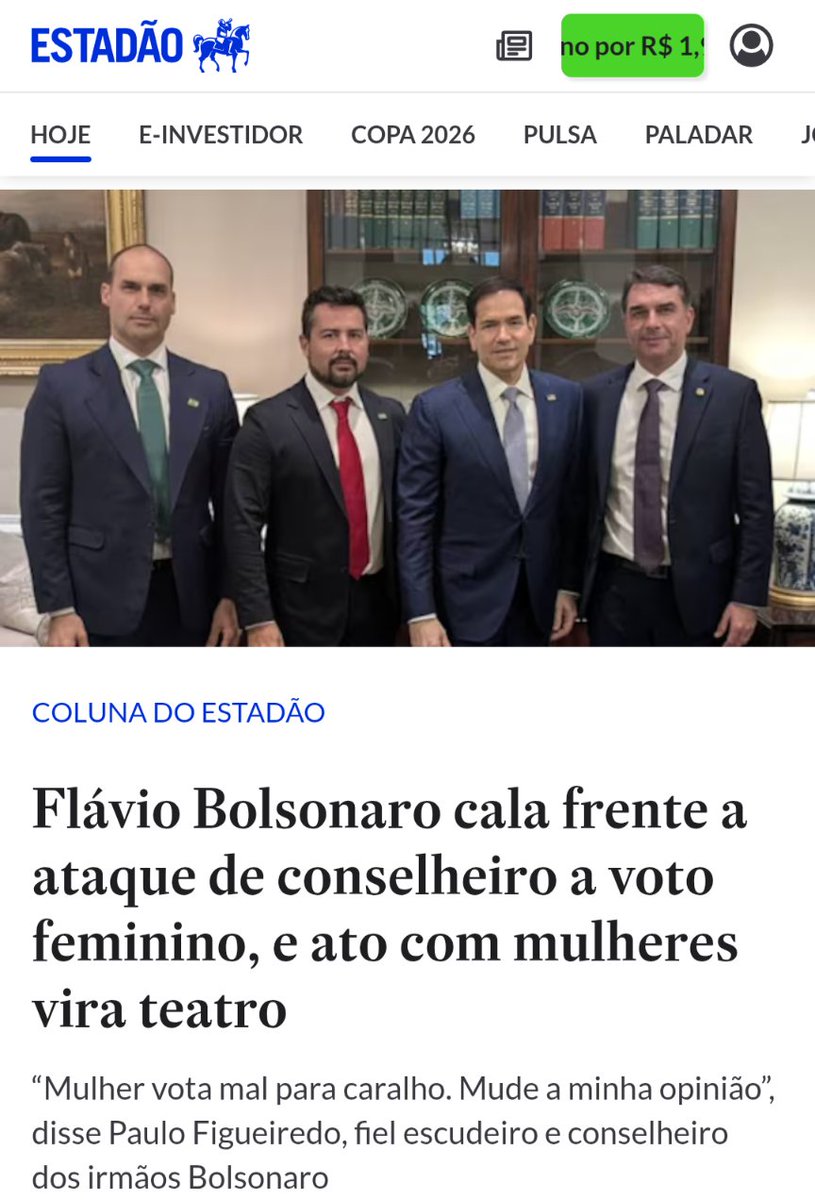 pfigueiredo08's tweet photo. Rosean Kennedy e Estadão: "Conselheiro" de Flavio Bolsonaro é a puta que te pariu. Sou AMIGO do Flávio. Agora que o Olavo morreu não tem mais GURU? Minhas opiniões são minhas e não vai ser você que vai me policiar  para fazer militância em favor do seu candidato. Tome vergonha. https://t.co/mk49GGevQ7