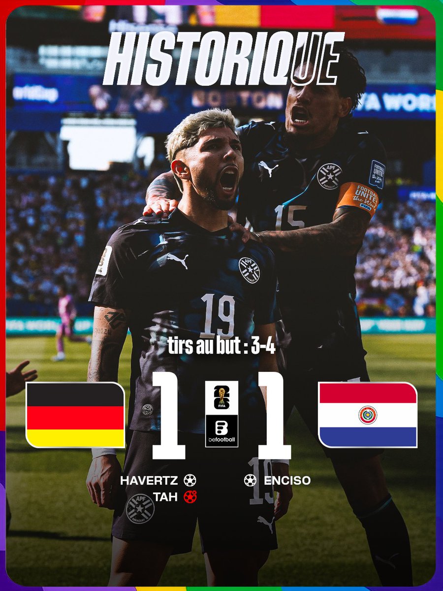 _BeFootball's tweet photo. 🚨🚨🚨 HISTORIQUE : LE PARAGUAY 🇵🇾 SORT LA HONTEUSE ÉQUIPE D’ALLEMAGNE 🇩🇪 EN 16es DE COUPE DU MONDE !!!!!!! 👋😱😱😱😱

Les Paraguayens joueront le vainqueur de France - Suède en 1/8es, LES ALLEMANDS RENTRENT À LA MAISON. 🏡 

TROIS FLOPS DE SUITE EN COUPE DU MONDE, C’EST TERRIBLE.