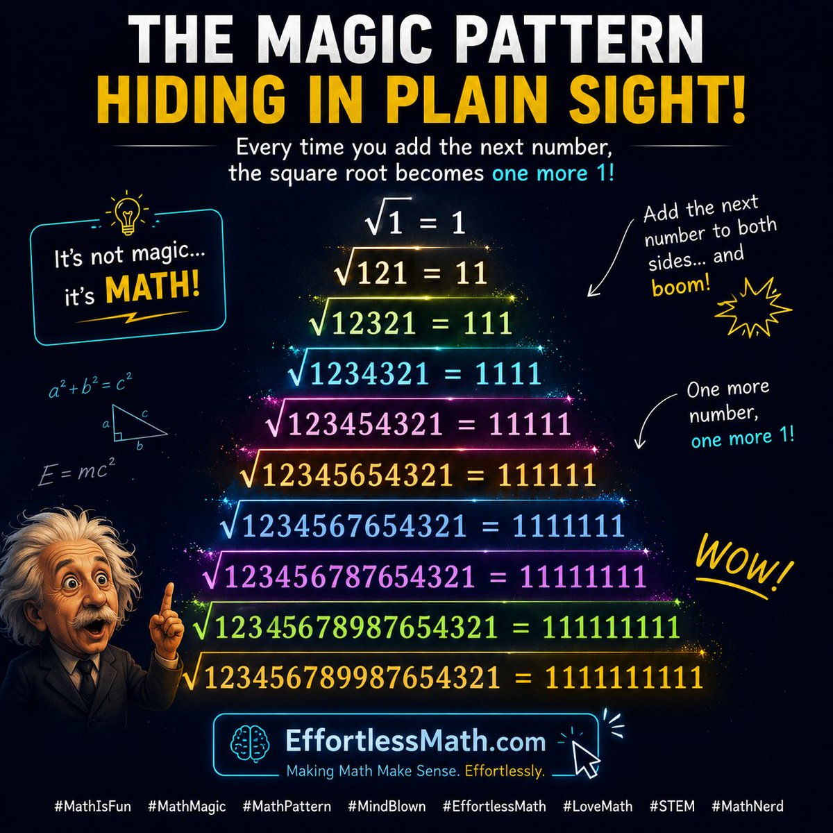 rezanazari58's tweet photo. #MathMagic #MathPattern #MathIsFun #MindBlown #MathPuzzle #NumberPatterns #STEM #Education #MathNerd #EffortlessMath https://t.co/fmlqzrF8yA