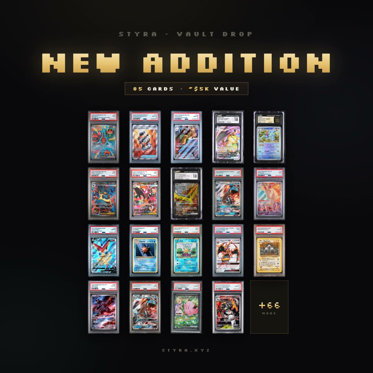 Styraxyz's tweet photo. Vault refill

Current insured value of the whole vault is at almost $5,000 and 80 cards https://t.co/7z1xPbmfnh