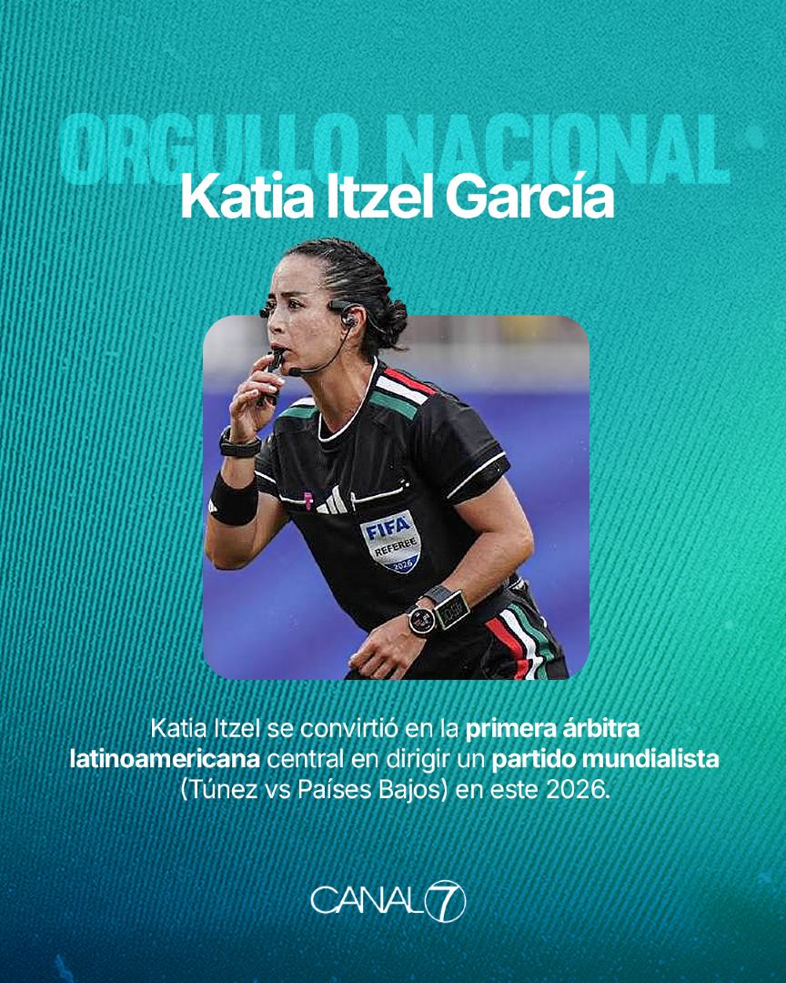 Canal7_SLP's tweet photo. ¡Katia Itzel García hace historia! 🇲🇽

La árbitra mexicana se convirtió en la primera árbitra latinoamericana central en un partido mundialista en el partido de Túnez contra Países Bajos, además portando los colores de nuestro país en su uniforme 🏆 https://t.co/LfWiPvK4Fk