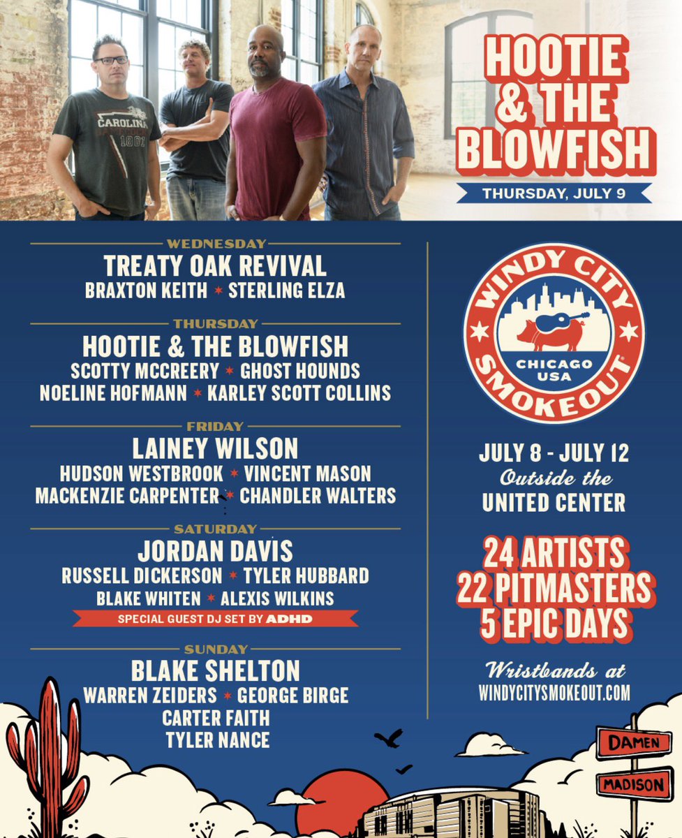 HootieTweets's tweet photo. ONE WEEK until @WCSmokeout ! Who are we seeing in Chicago on July 9th? https://t.co/P0Pez01Xcf